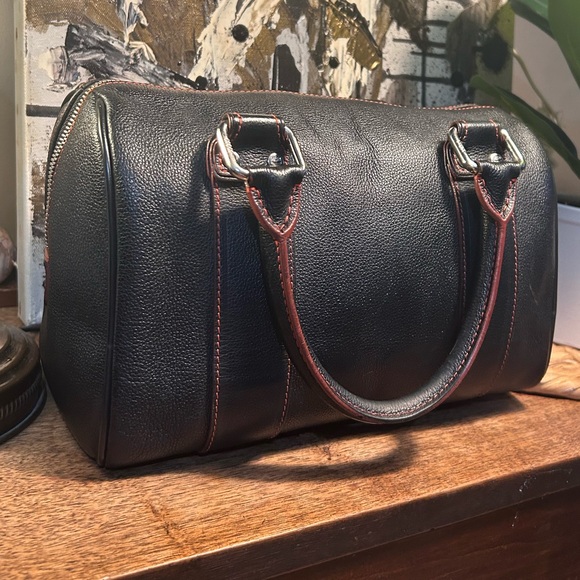 MCM Black Pebble Leather & Red Stitching Boston Doctor’s Bag - Picture 6 of 16